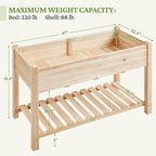 Yaheetech 47" Raised Garden Bed with Legs, Wooden Planter Box, 2Pcs - Image 2