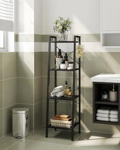 Hzuaneri Ladder Shelf, Bookshelf, Freestanding Corner Storage Shelf - Image 4