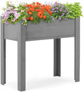 31x16x30 Raised Garden Bed with Legs, Elevated Wooden Planter Box with Liner for Flowers, Vegetable, Suitable for Outdoor, Patio, Balcony, Backyard, Grey by AOCOROE