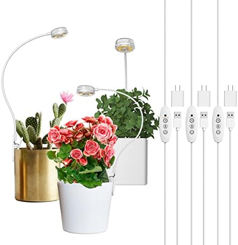SANSI Grow Lights for Indoor Plants, Pot Clip-On Plant Light, 3-Pack by SANSI