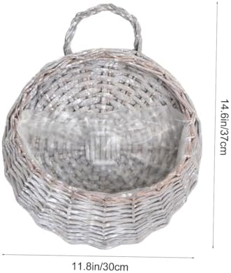 IMIKEYA Hanging Pots Indoor Wicker Planter Straw and Willow Wall Pot Wicker Basket Basket Wall s Indoor Hanging Planters - Image 2