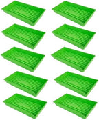 SUNPACK 10" x 20" Mega Plastic Seed Starting Tray, Green, 2.5" (Pack of 10) - No Drainage Holes, Ideal for Greenhouses or Indoor Gardening - Made of Thick, Strong Plastic by SUNPACK