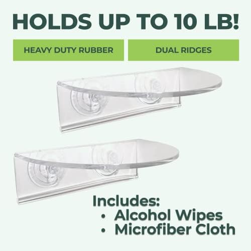 Window Garden Veg Ledge Suction Cup Window Shelf – Create an Indoor Garden, Hold Your Planter Pots, Seed Starter, Figurines on Your Window. Grow Herbs, Microgreens, Succulents, Sleek (2 Pack) - Image 4