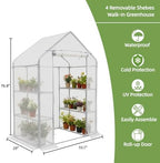 Walk-in Greenhouse 55*29*77in, Outdoor Plant Shelter for Garden - Image 6