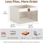 StorageWorks Closet Organizer Bins with Clear Window, Beige, 12.75x12.75x9 - Image 2