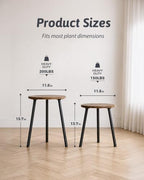 GENTINGBRO plant stand indoor 2 pack wood grain plant table mid century - Image 2