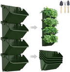 Vertical Wall Planter, 4 Packs Self Watering Wall Planters for Indoor with 3 Pcs Garden Tool Set Vertical Planter Tower for Strawberry Flowers Herbs, 12.9''x5.5'' x26.7'' by Gatyagff