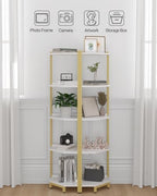 Hzuaneri Corner Shelf Stand 5-Tier Corner Bookshelf Storage Standing Shelf - Image 4