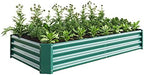 Metal Raised Garden Bed Outdoor, Rectangle Galvanized Rustproof Raised Planter Boxes for Flowers, Plants, Vegetables, Herbs (Green, 6x3x1FT) by Unknown