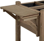 Yaheetech Herb Garden Planter Outdoor Wood Standing Garden Bed,Dark Brown - Image 6