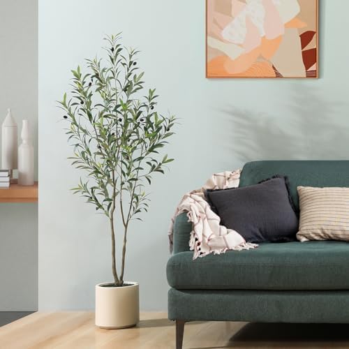 LOMANTO Artificial Olive Trees, 5 ft Tall Fake Olive Trees for Indoor - Image 3
