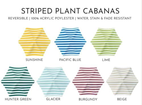 Fixed Plant Shade for Potted Plants 28" x 30" Outdoor Container Sun Shade Cover Premium Fabric Canopy with Fiberglass Frame & Soil Anchor Stripes & Solids Assembly Required - Image 4