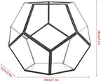 Aramox Glass Flowerpot Geometric Plant Planter 18 X 18 X 15 Cm Glass and Tin Container for Succulents Moss Cacti Ferns Indoor Desktop Shelf Windowsill Home Office Decor - Image 4