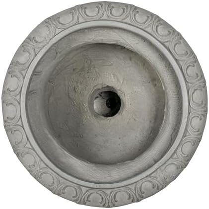 18.5"H Stately Wide Floral-Carved Pedestal Urn Planter – Weather-Resistant MGO Outdoor Flower Pot for Garden, Patio & Front Porch Entrance – Extra-Large Faux Stone Planter with Wide Base (Gray3) - Image 6