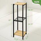 Dipion 3 Tier Pedestal Stand,40 Inch Tall Plant Stand Indoor,Yellow Oak - Image 5