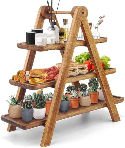 Wood 3 Tier Serving Tray Three Tiered Cupcake Stand Serving Platter by Manspdier