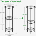 CASIMR Plant Stand Indoor Outdoor, Metal Rustproof Flower Shelf 3 Tier 32.3 inch, Tall Multiple Plant Pot Holder Rack for Garden Patio Living Room Corner Balcony, 2 Pack Black - Image 5