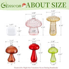 Glasseam Mushroom Vases for Flowers, 10Pcs Colored Glass Bud Vase for Decor - Image 5