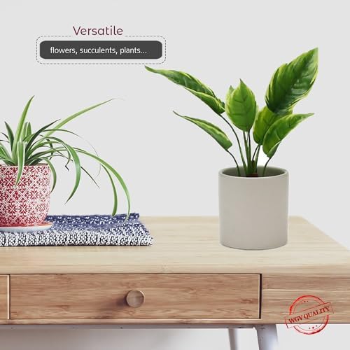 WGVI Matte White Ceramic Cylinder Vase Width 3.75" Height 4", Flower Arrangements, Candle Holder, Terrarium Planter Pot, Tabletop Storage Container Organizer Pen Brush Holder, Bulk Wholesale, 24 Pcs - Image 4