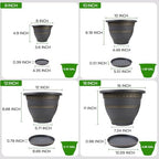Usocik 16 Inch Outdoor Planters, 4 Pack, Gold Plaid - Image 4
