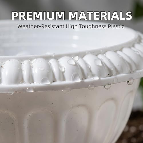 Yardwe 12 Pcs Small Plastic Urn Planter, Mini Roman Pot Pedestal Planters for Wedding Centerpieces, Vintage Decorative Flowerpot for Table Decor, White - Image 5
