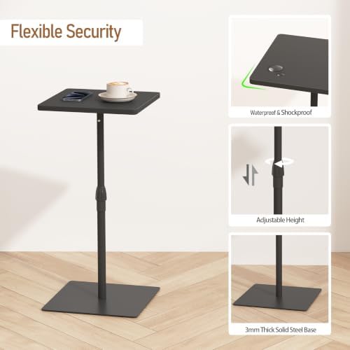 TUTOTAK Tall Side Table, Wide Top End Table, Adjustable Height Drink Table - Image 6