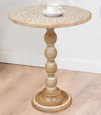 End Tables for Living Room– SideTables for Small Spaces, Modern Accent Nightstand with Hand-Carved Top & Solid Wood Tables for Living Room, Bedroom, Office – 18x22 White wash - Image 4