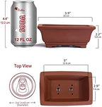 Dahlia 6" L x 4" W Rectangular Zisha Bonsai Planter/Succulent Pot/Flower Pot, Brown - Image 4
