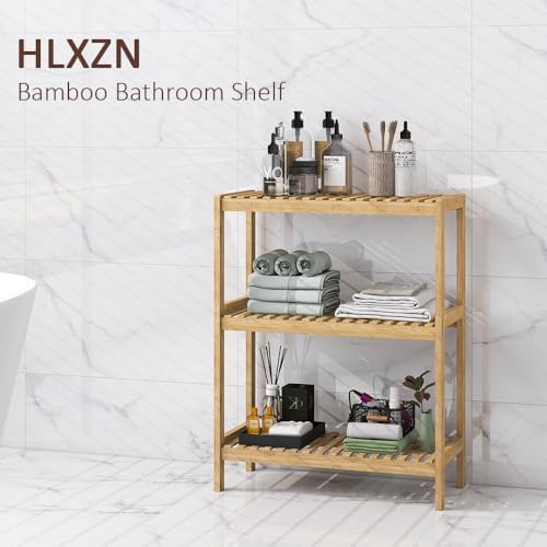 3-Tier Bamboo Freestanding Shelf Multi-use Small Bookshelf Bookcase - Image 3