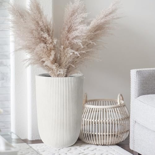 Oakrain 18" Tall Planter White Large Indoor Outdoor Decorative Pot - Image 5
