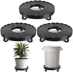 Huwena 3 Pack Trash Can Dolly with Lockable Wheels 15-20 in Adjustable Round Furniture Dolly 480 Lbs Heavy Duty Drum Rolling Base for 20, 32, 44, 55 Gallon Garbage Cans by Huwena