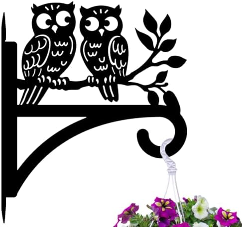 peacoblue Owl Plant Hanger Bracket, Iron Outdoor Hanging Hook by PEACOBLUE