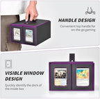 Commander Deck Box for MTG, Trading Card Storage Box Holds 400+ Double-Sleeved Cards, 5 IN 1 Removable Card Case with Dice Tray, Display Window with Magnetic Card Holders for TCG/CCG (Black Purple) - Image 6
