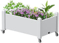 Elevated Raised Garden Bed with Legs,Outdoor Large Resin Patio Planter Box Stand Divisible with Drain Plug,Water Monitor for Plants Vegetables Flowers Fruits(Ashen) by GYMHILL