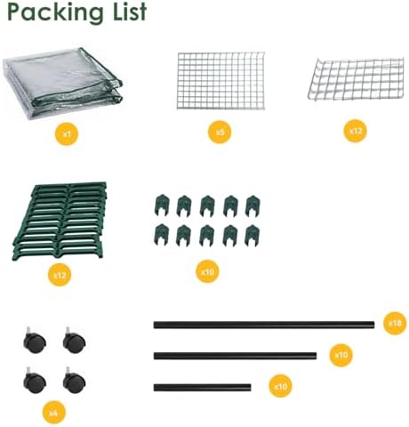 5 Tier Indoor Greenhouse with Grow Lights & Wheels & 2 Ventilation Windows , 36"x19"x70" Portable Green House Cabinet Kit with 5 Shelves Transparent PE Cover - Image 7