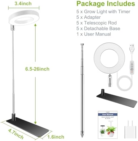 Kullsinss 3.5in Small Grow Lights for Indoor Plants, 48 LEDs Full Spectrum - Image 7