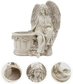 Hemoton 1Pc Artistic Flower Pot Creative Vintage Style Angel Planter Statue for Home Decor Garden Ornament Decorative Outdoor Flowerpot for Lawn and Patio Beige - Image 7