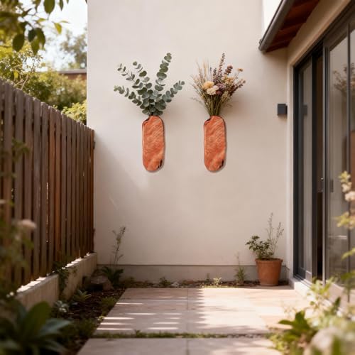 Flower Vase Pots Wall Planters Holder for Indoor Plants Hanging Planters Wall Vase Wooden Plant Hanging Farmhouse Wall Art Decor for for Entryway Hallway Bathroom Living Room, Dining Room - Image 6
