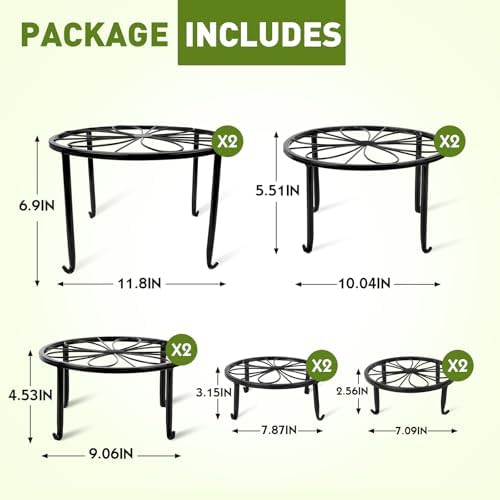 ESRICH 10 Pack Metal Plant Stand Outdoor, Plant Stands for Indoor - Image 3