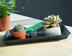 VUWEZ 6 Pack Plastic Plant Trays - Rectangular 14 inch, Indoor/Outdoor Plant Saucers with Drip Protection, Perfect for Windowsill or Planters (6.8 x 14.5'', Black) - Image 4