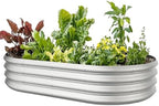 5x3x1ft Oval Galvanized Raised Garden Bed Outdoor 9-in-1 Large Metal Modular Planter Box Raised Beds for Gardening,Vegetables,Fruits,Flowers & Herbs (Silver) by IDEAFAMILY