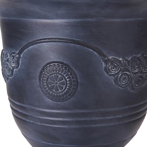 Merax 21.26" H MGO Flower Urn Planter with Drainage, Antique Black - Image 7