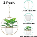 2 Pack Hanging Planter with 5.5" Pot, Metal Hanging Plant Holder - Image 6