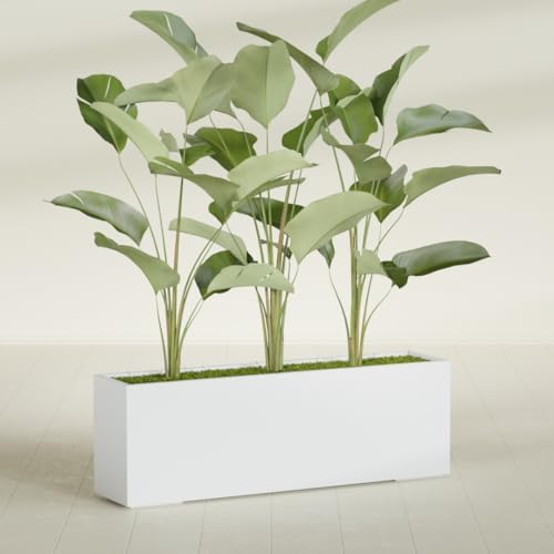 Greenline Leo Tall Rectangular Fiberglass Planter, Outdoor Planter Box - Image 4