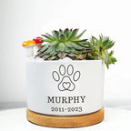 Personalized Dog Memorial Gift Planter, Dog Sympathy Gift - Pet Memorial, Pet Memorial Planter Pot with Bamboo Tray, Custom Pets Condolences Loss Gifts, Dog Memorial Gifts Plant Pot, 4 by Godashop