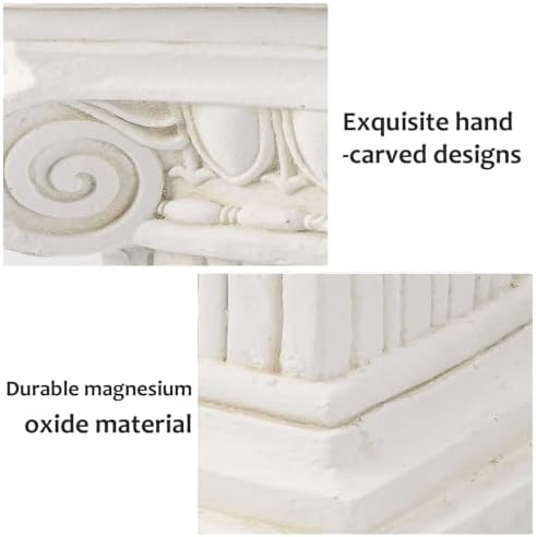 Vintage Roman Column Pedestal Stand Flower Plant Pillar Magnesium Oxide Large Sculpture Pedestal Stand Holder White Decorative Greek Pillar for Indoor Outdoor Garden Events,J - Image 5