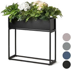 Cocoyard Metal Elevated Planter Box - 28" Raised Garden Bed with Legs for Indoor and Outdoor - Tall Narrow Rectangle Planter with Felt Liner, Drainage Holes and Plugs for Herbs and Flowers(Black) by CocoyardGardenSupply