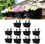 LaLaGreen Rail Planter (9.8 in, 10 Pack) Black Metal Porch Fence Pots by L%C3%A1L%C3%A1Green
