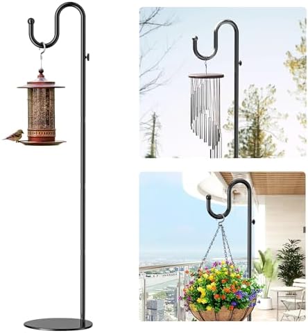 74" Shepherds Hook Stand: Hanging Bird Feeders, Plants, and Wind Chimes by niffgaff