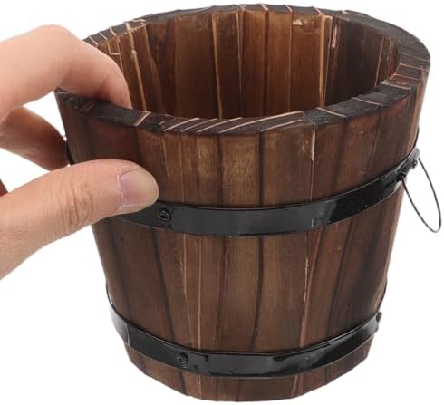 Toddmomy 3pcs Carbonized Wood Planter Box, Small Wooden Flower Pots Whiskey Barrel Style, Rustic Indoor Outdoor Garden Plant Containers for Succulents and Cactus - Image 4